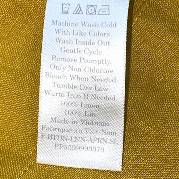 Everlane gold opal Linen Picnic Top Size 8 sustainable button front boxy cool - Picture 6 of 8
